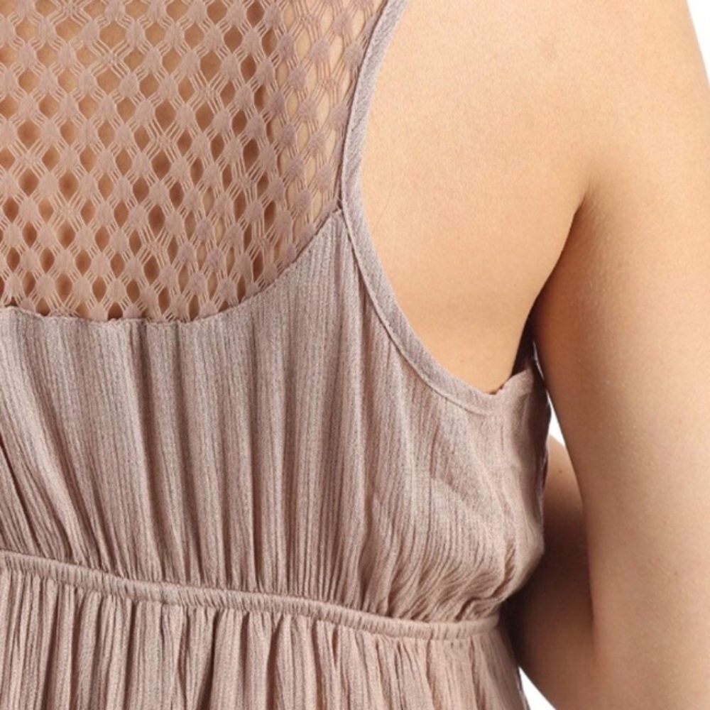 Boho Open Net Weave Keyhole Tassel Tie Front Dress - Picture 4 of 5